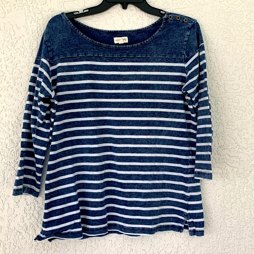 Maison  Jules striped long sleeve shirt size XL